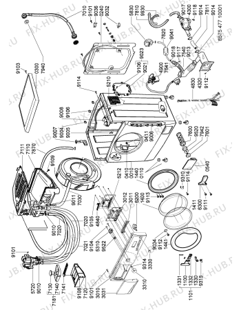 Схема №1 MWU107ECWT OS с изображением Термостат для стиральной машины Whirlpool 481228228327