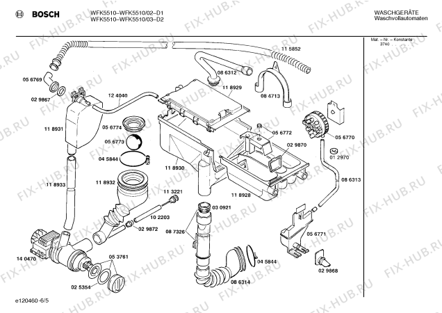 Взрыв-схема стиральной машины Bosch WFK5510 - Схема узла 05