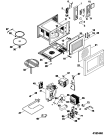 Схема №1 MWH221W (F032601) с изображением Клавиша для свч печи Indesit C00141302