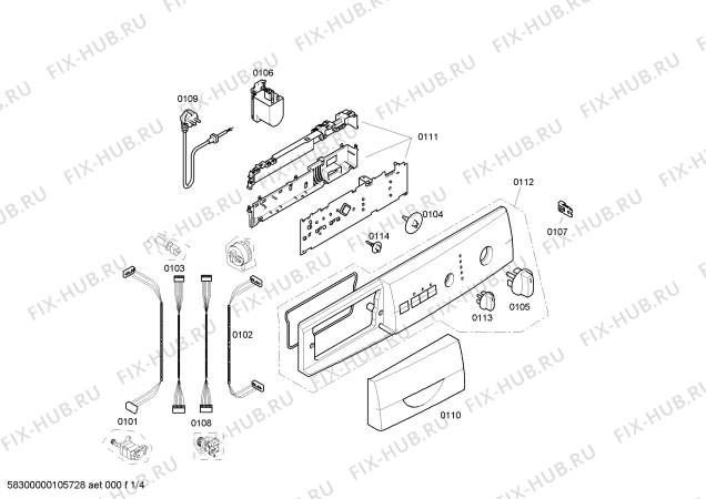 Схема №1 WFL2864 Maxx WFL 2864 с изображением Панель управления для стиралки Bosch 00442161