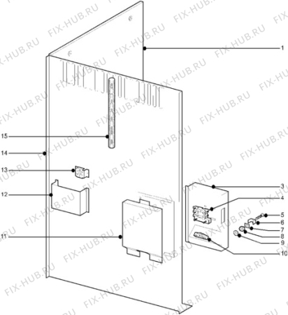 Взрыв-схема плиты (духовки) Zanussi ZCE7350BL - Схема узла H10 Side/Back Panel