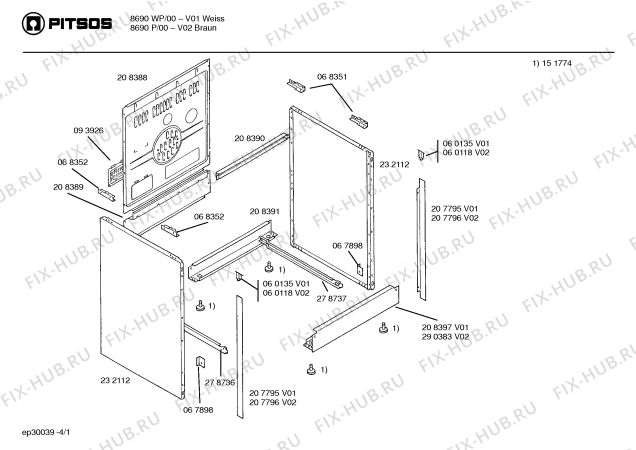 Схема №1 HS9104 с изображением Декоративная панель для духового шкафа Bosch 00207796