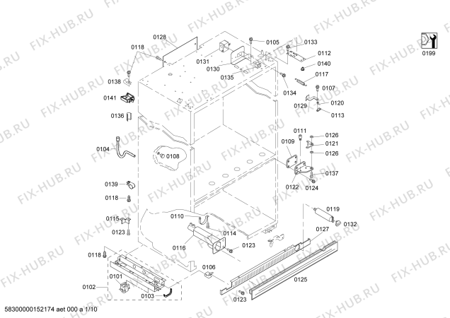 Схема №1 KBULT3665E с изображением Панель для посудомойки Bosch 00143806