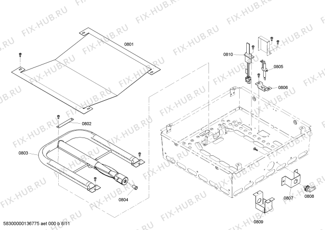 Схема №1 PRG364ELH с изображением Кабель для плиты (духовки) Bosch 00644658