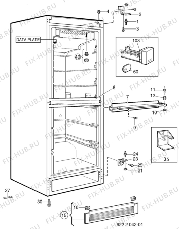 Взрыв-схема холодильника Electrolux TF1147A - Схема узла C10 Cabinet