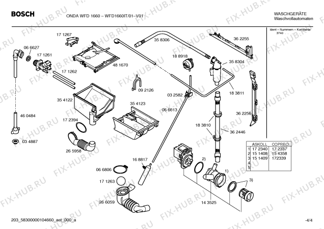 Взрыв-схема стиральной машины Bosch WFD1660IT ONDA WFD 1660 - Схема узла 04