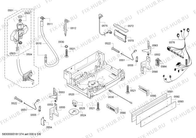 Схема №1 S41N53N2EU с изображением Передняя панель для посудомойки Bosch 00743624