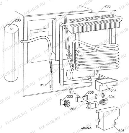 Взрыв-схема холодильника Electrolux EA0600 - Схема узла Cooling generator