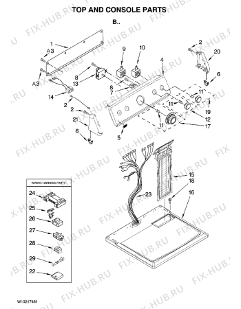 Схема №1 MEDC400VW с изображением Обшивка для электросушки Whirlpool 482000011286