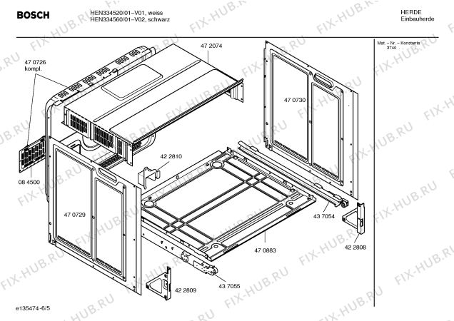 Взрыв-схема плиты (духовки) Bosch HEN334560 - Схема узла 05