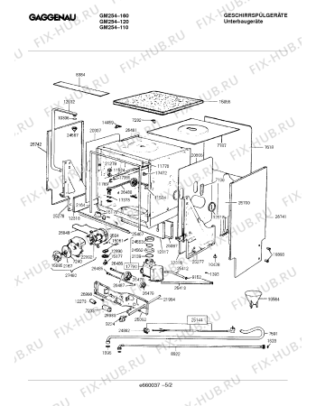 Взрыв-схема посудомоечной машины Gaggenau GM254110 - Схема узла 02
