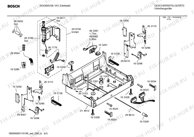 Схема №1 SGS3002CH с изображением Инструкция по эксплуатации для посудомойки Bosch 00580419