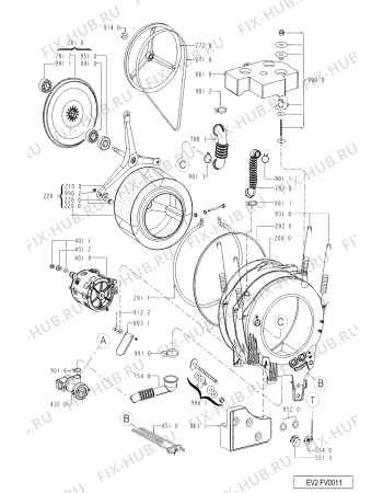 Взрыв-схема стиральной машины Whirlpool FL 5557 - Схема узла