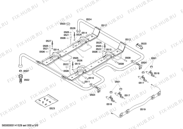 Схема №1 FRT4011G с изображением Панель управления для духового шкафа Bosch 00676102