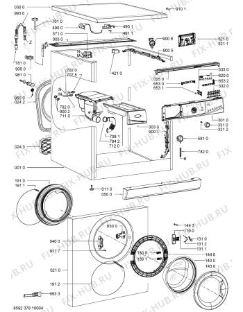 Схема №1 AWO/D 61205 с изображением Модуль (плата) для стиралки Whirlpool 481075161546