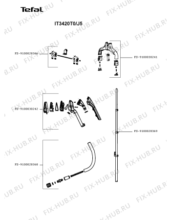Схема №1 IT3420T0/J5 с изображением Провод для электропарогенератора Tefal FS-9100030242