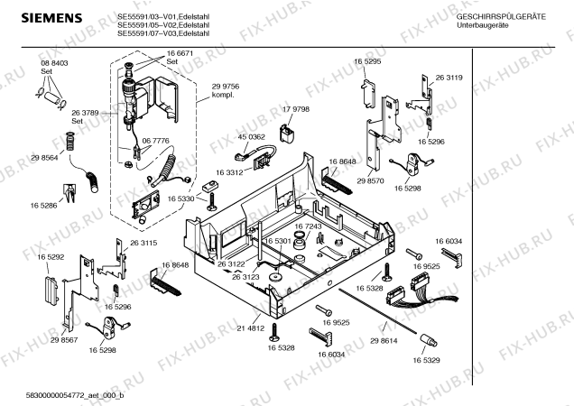 Взрыв-схема посудомоечной машины Siemens SE55591 - Схема узла 05