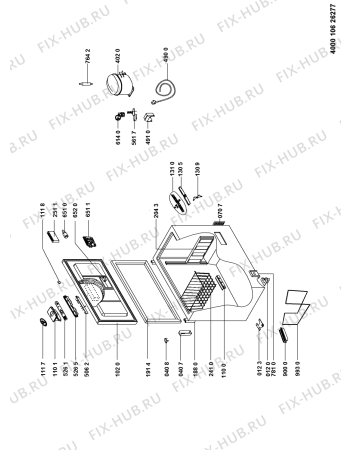 Схема №1 WHM3112 FM с изображением Сосуд для холодильной камеры Whirlpool 481010581356
