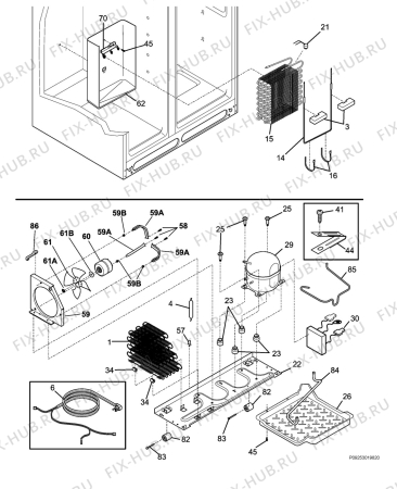 Взрыв-схема холодильника Electrolux ENL62981X3 - Схема узла Cooling system 017