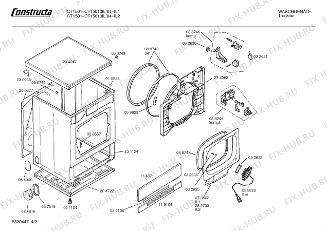 Схема №1 CT15010IL CT1501 с изображением Панель для сушилки Bosch 00278328