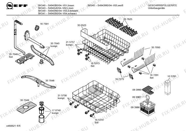Схема №1 S4943B0 SK540 с изображением Инструкция по эксплуатации для посудомойки Bosch 00529038