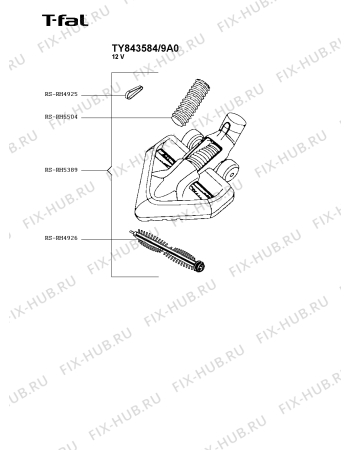 Схема №1 TY843584/9A0 с изображением Щёточка для мини-пылесоса Seb RS-RH5389