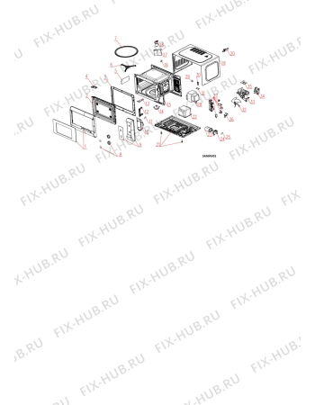 Схема №1 MWHA2011MW0 (F095927) с изображением Обшивка для духового шкафа Indesit C00488386
