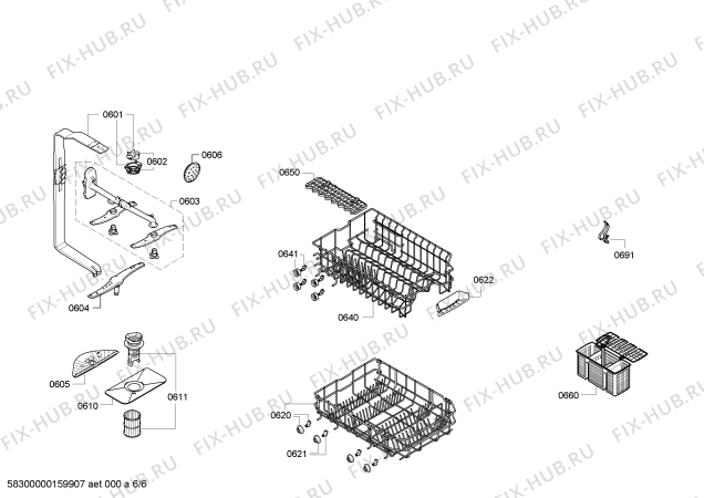 Схема №1 DRI4305 с изображением Передняя панель для посудомоечной машины Bosch 00708286