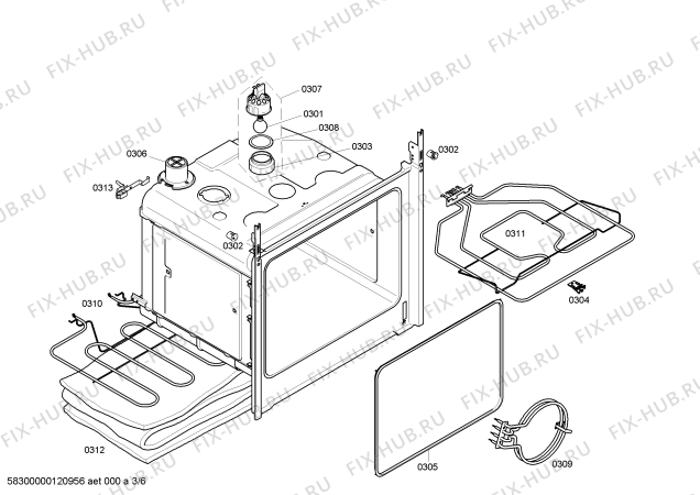 Схема №1 HEN300571 с изображением Ручка выбора температуры для плиты (духовки) Bosch 00606948
