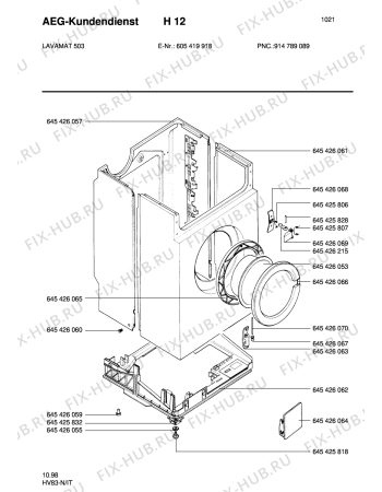 Взрыв-схема стиральной машины Aeg LAV503 - Схема узла Housing 001