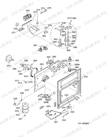 Взрыв-схема плиты (духовки) Electrolux CO6585WS - Схема узла Functional parts