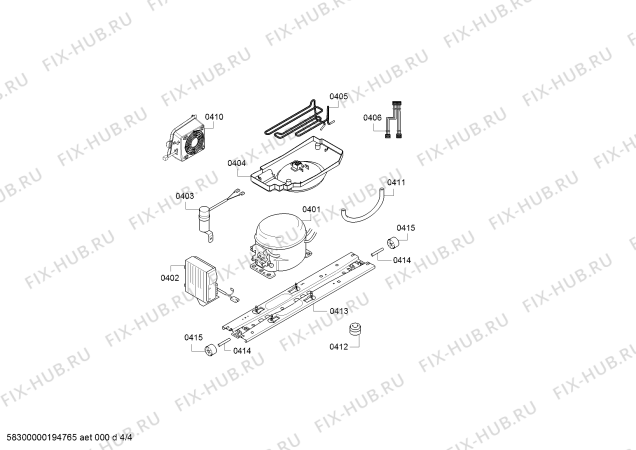 Взрыв-схема холодильника Bosch KGN86AI40N Bosch - Схема узла 04