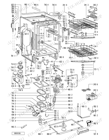 Схема №1 ADP 2442 WH с изображением Панель для посудомоечной машины Whirlpool 481245370874