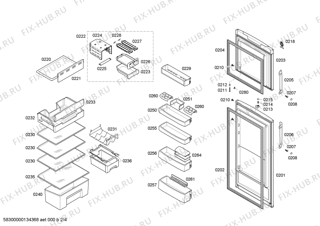 Схема №1 3FFB3620 с изображением Дверь морозильной камеры для холодильной камеры Bosch 00680230
