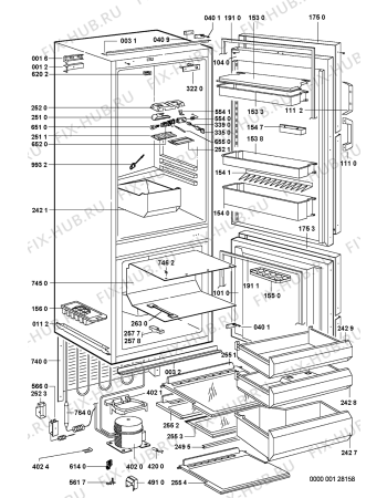 Схема №1 KGE 2832/B/BR-LH с изображением Дверь для холодильной камеры Whirlpool 481241618587