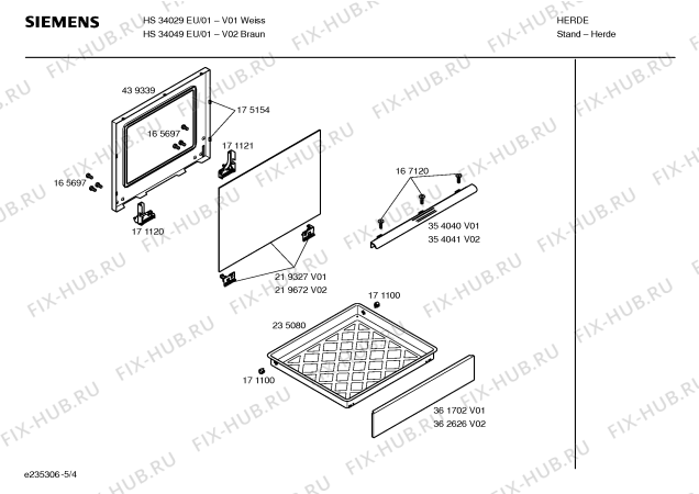 Взрыв-схема плиты (духовки) Siemens HS34049EU - Схема узла 04