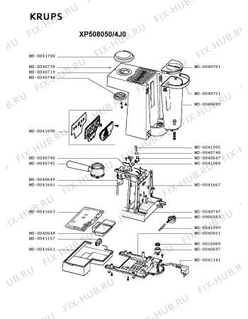 Схема №1 XP508030/4J0 с изображением Микротермостат для электрокофемашины Krups MS-0041677