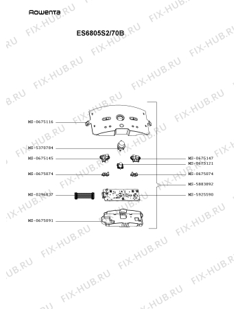 Взрыв-схема кофеварки (кофемашины) Rowenta ES6805S2/70B - Схема узла 9P003406.5P3