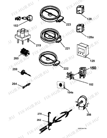 Взрыв-схема плиты (духовки) Electrolux EKC513508X - Схема узла Section 7