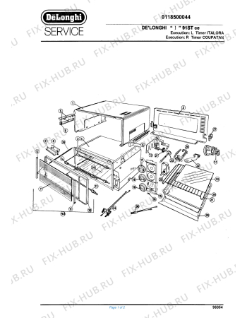 Схема №1 91STceEx:LEx:R с изображением Панель для плиты (духовки) DELONGHI 591081