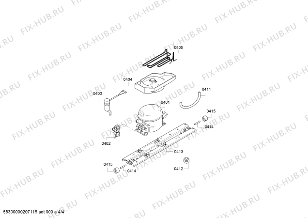 Взрыв-схема холодильника Bosch KGD76AW304, Bosch - Схема узла 04