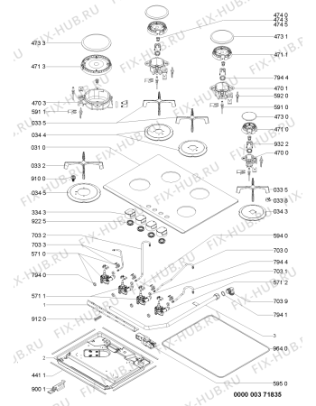 Схема №1 AKT 464/NB с изображением Затычка для плиты (духовки) Whirlpool 481244039673