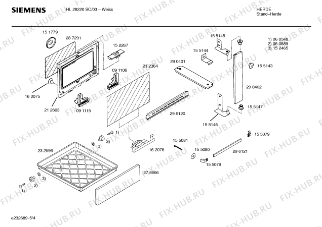 Схема №1 HL28220SC с изображением Стеклокерамика для электропечи Siemens 00234698