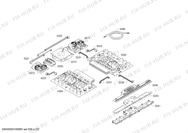 Взрыв-схема плиты (духовки) Bosch PXX611DB1E - Схема узла 02