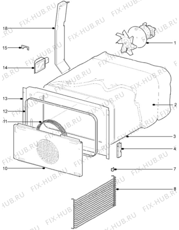 Взрыв-схема плиты (духовки) Tricity Bendix E710W - Схема узла Oven body