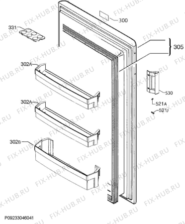 Взрыв-схема холодильника Aeg RTB51511AW - Схема узла Door 003