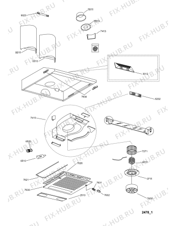 Схема №1 208208246604 PRF0074 с изображением Фильтр для вытяжки Whirlpool 480122100216