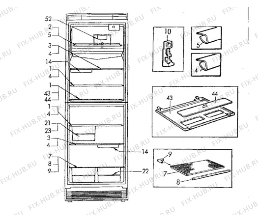 Взрыв-схема холодильника Electrolux ER3810C - Схема узла Furniture