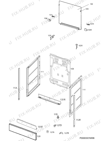 Взрыв-схема плиты (духовки) Zanussi ZCG51201XA - Схема узла Housing 001