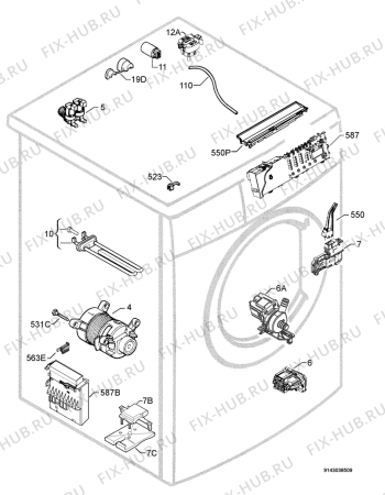 Взрыв-схема стиральной машины Zanker EF8486 - Схема узла Electrical equipment 268